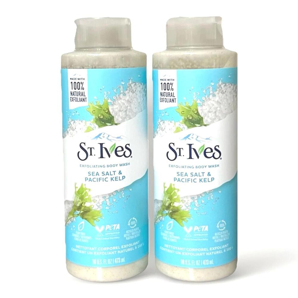 St. Ives Exfoliating Body Wash‎ Sea Salt & Pacific Kelp 16 Ounce 2PK